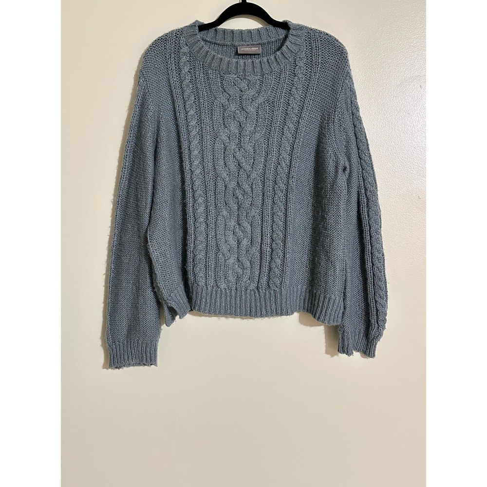 Wooden Ships Cable Knit Chunky Sweater Oversized Cropped Women's Size Medium